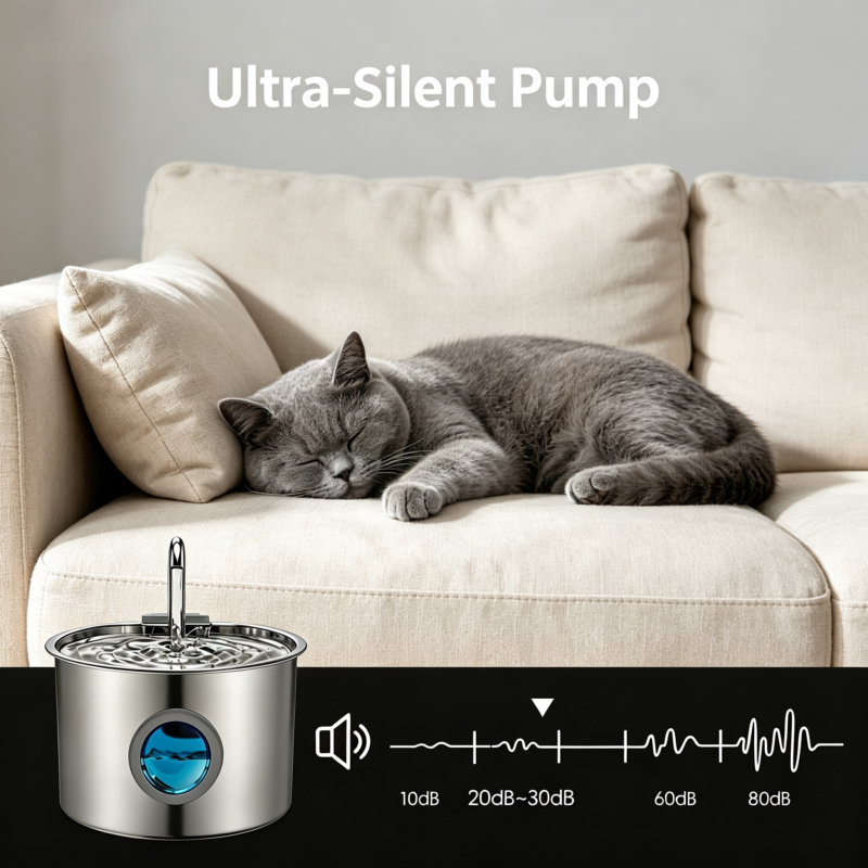 stainless steel cat water fountain