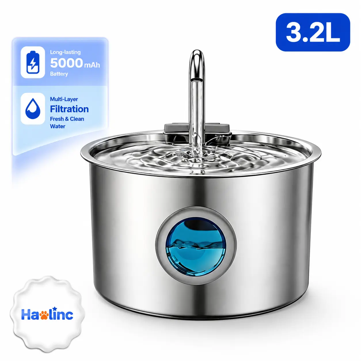 TY10 round window faucet stainless steel pet water fountain