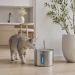 TY09 Stainless Steel Cat Water Fountain with Water Level Window​