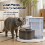 Gravity Clean & Used Water Separation Pet Dispenser