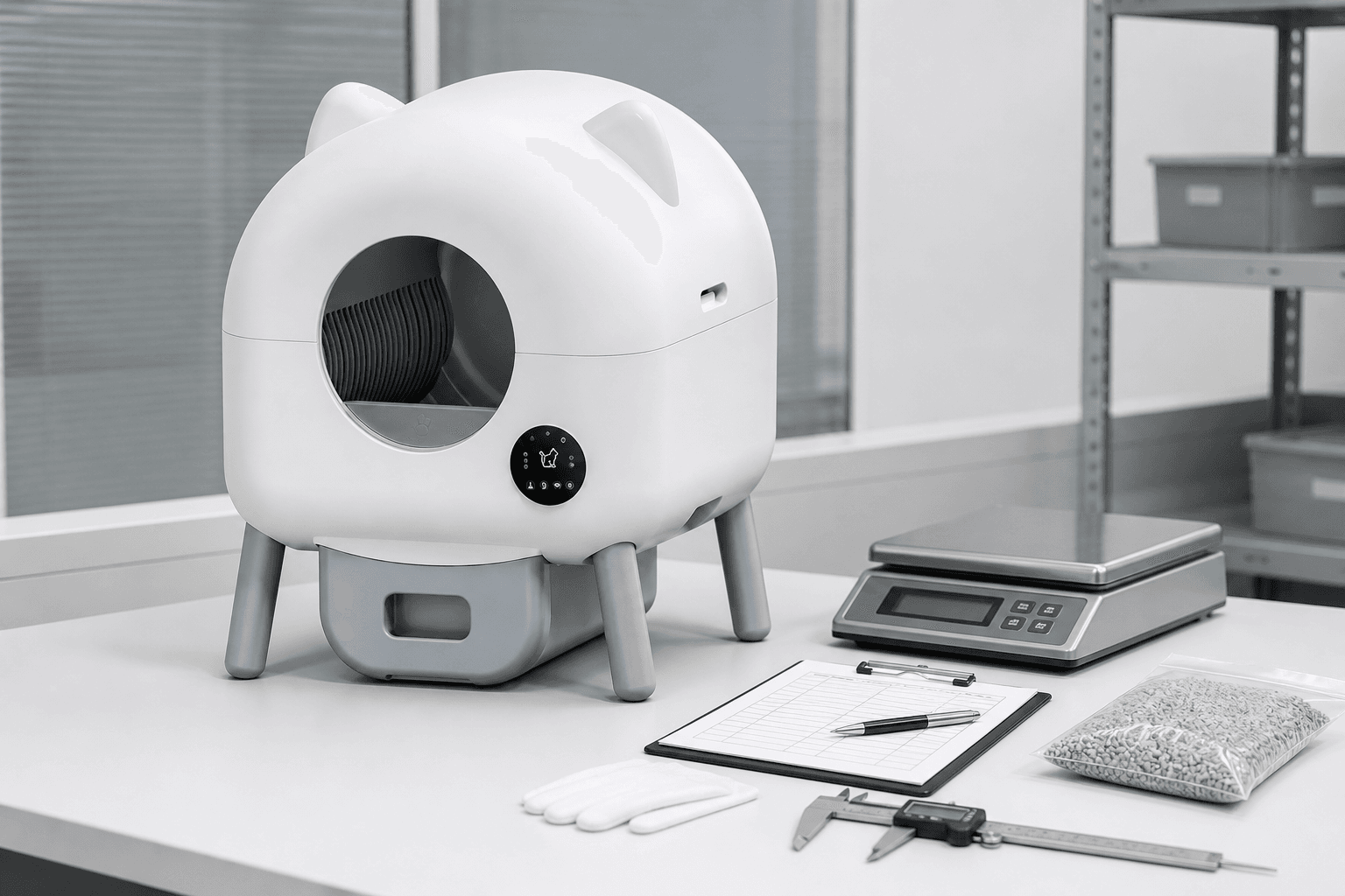 Haolinchen NEO-AE closed automatic cat litter box during sample quality inspection