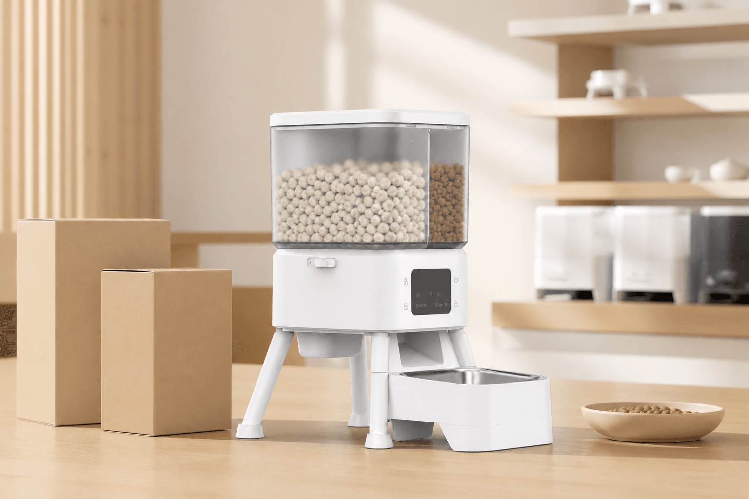 Haolinchen PTM-20A1 and PTM-20A3 dual-grain smart pet feeder prepared for wholesale sourcing