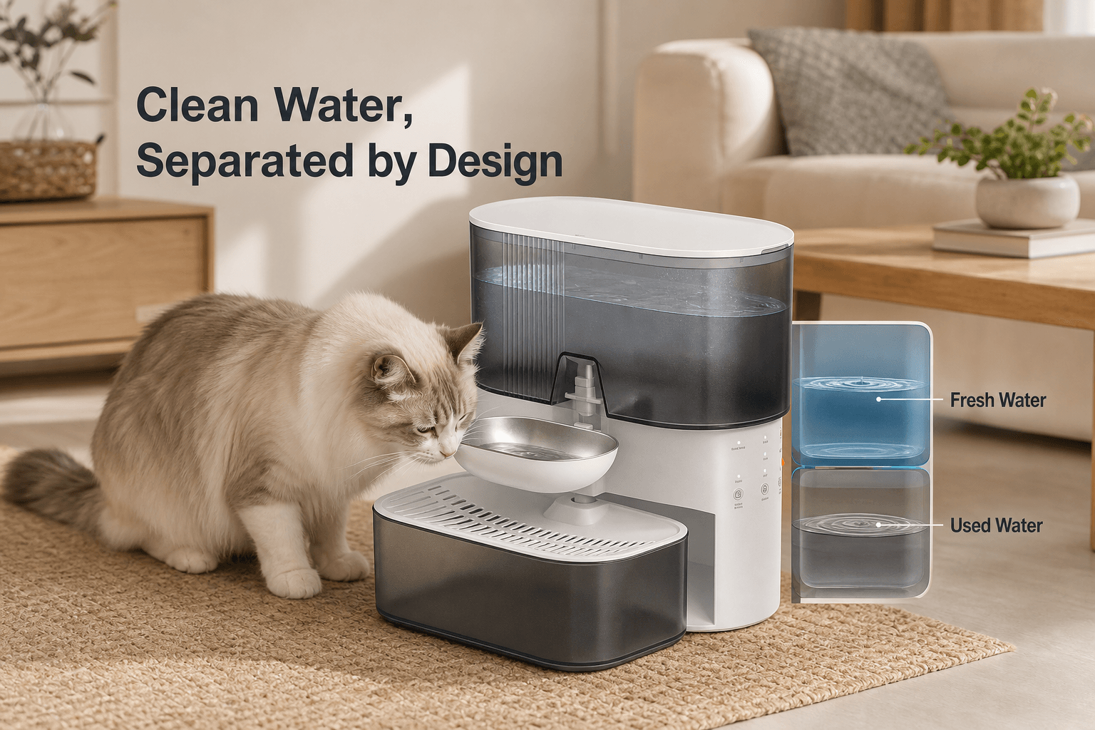 Clean and Used Water Stay Separate