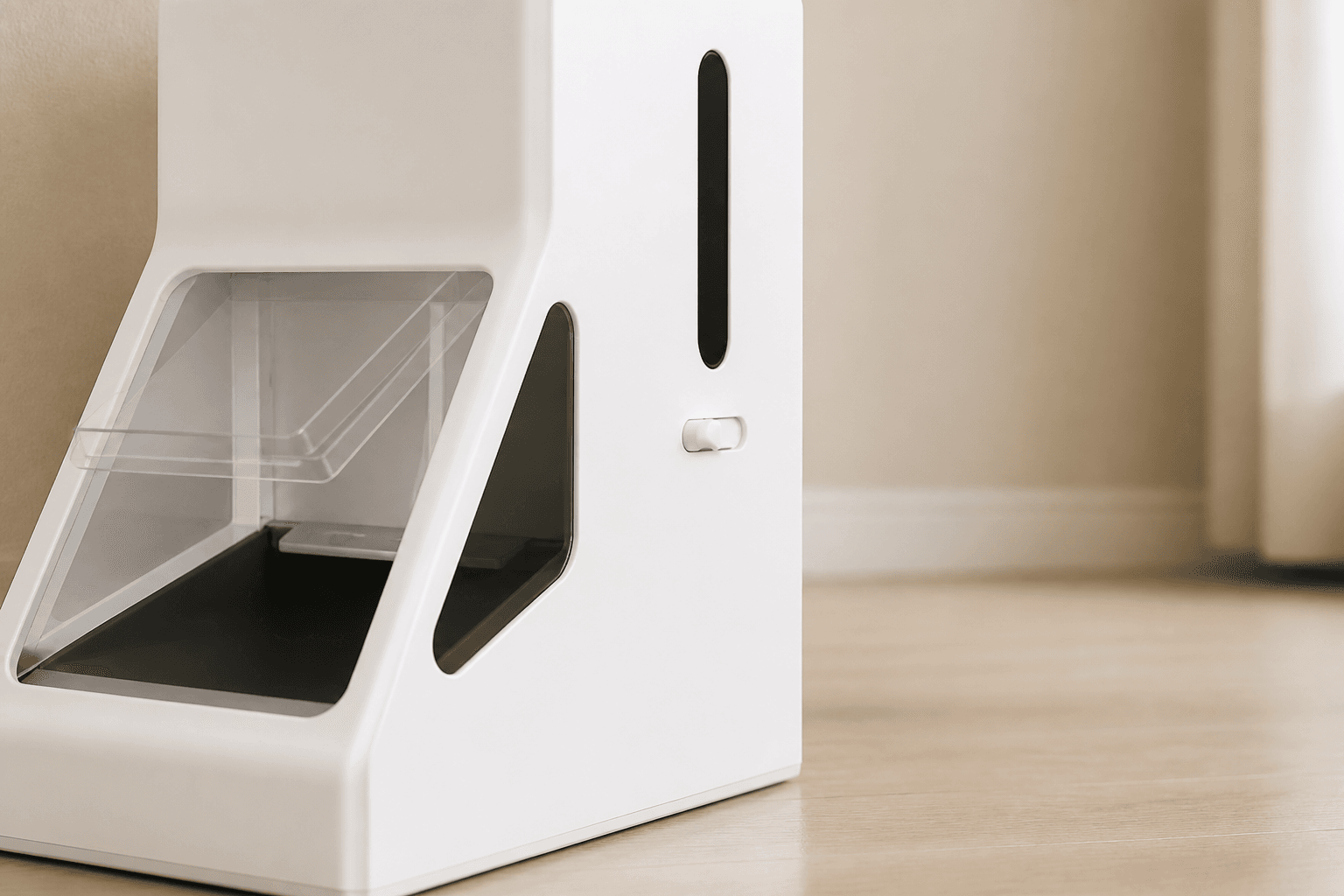 RFID pet feeder controlled-access door detail