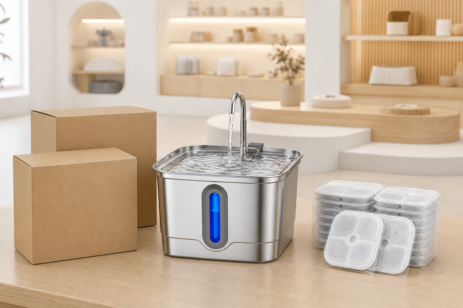 Haolinchen TY08 automatic smart cat water fountain prepared for wholesale packaging