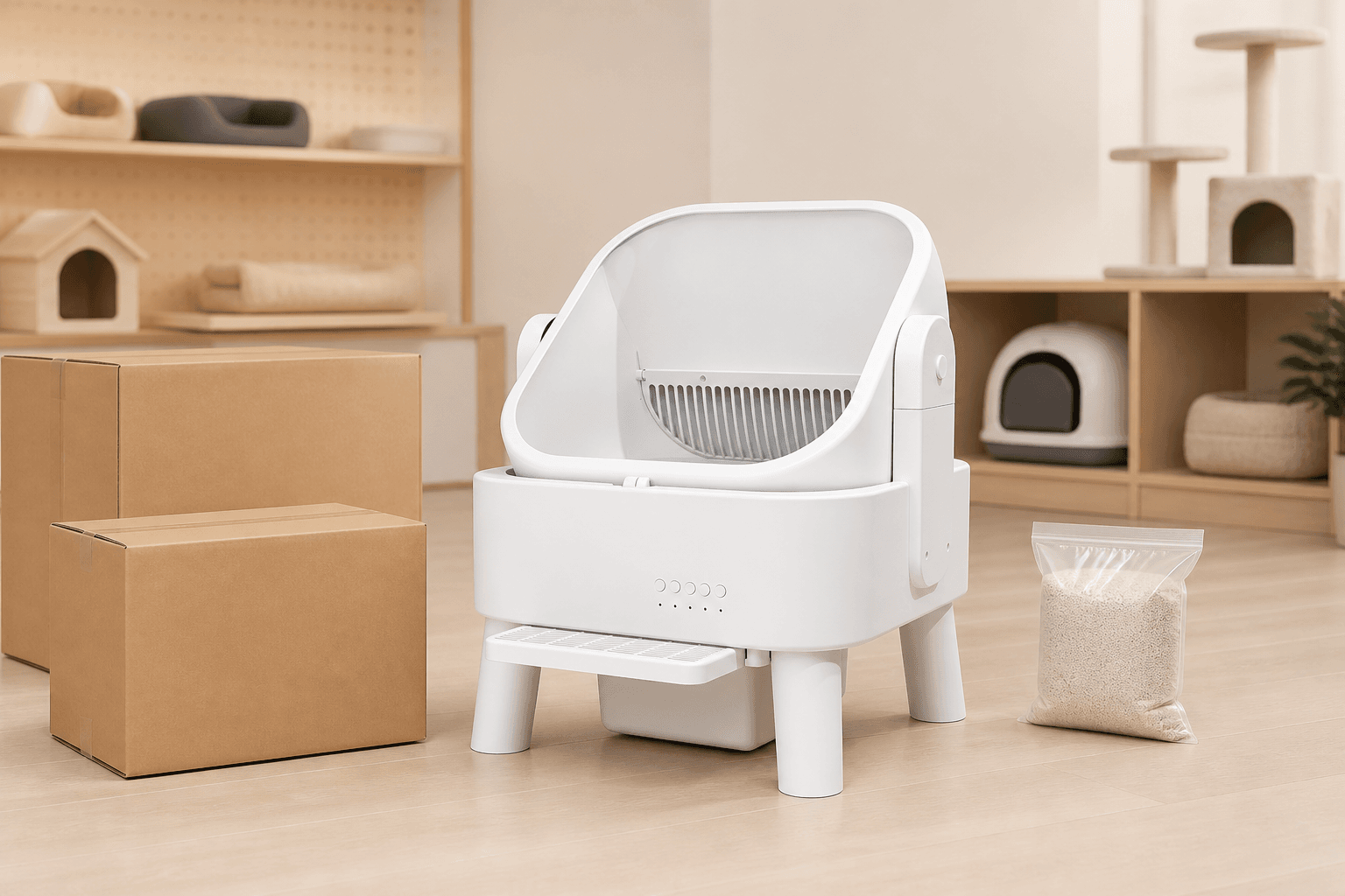 Haolinchen V20 open automatic cat litter box prepared for wholesale sourcing