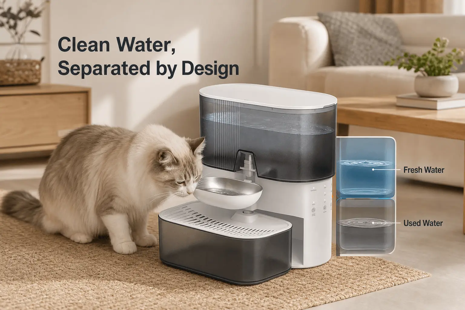 Clean and Used Water Stay Separate