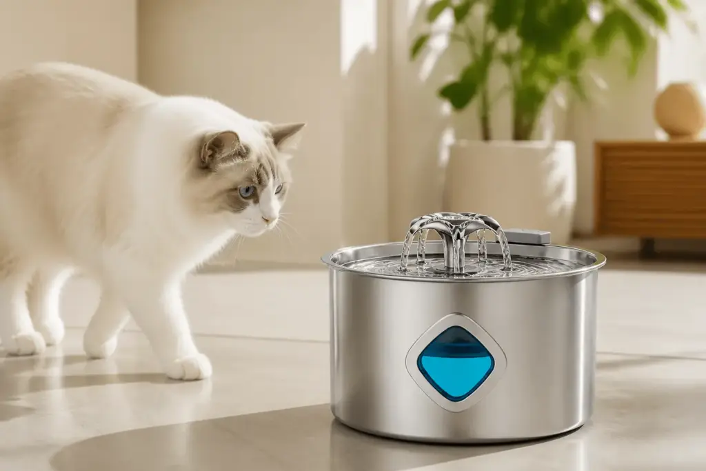 TY10 pet water fountain in a clean home environment