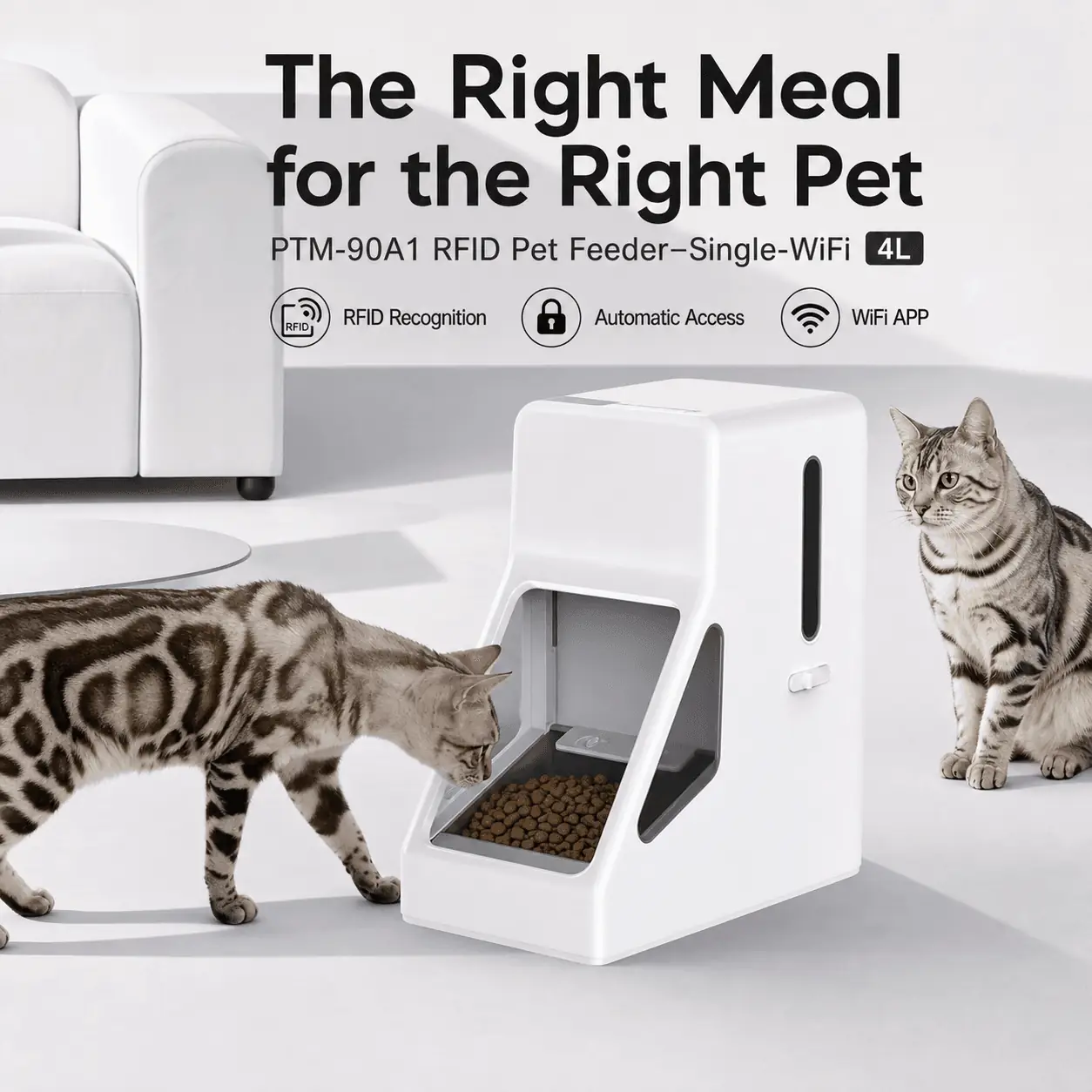 PTM-90A1 RFID Controlled-Access Pet Feeder